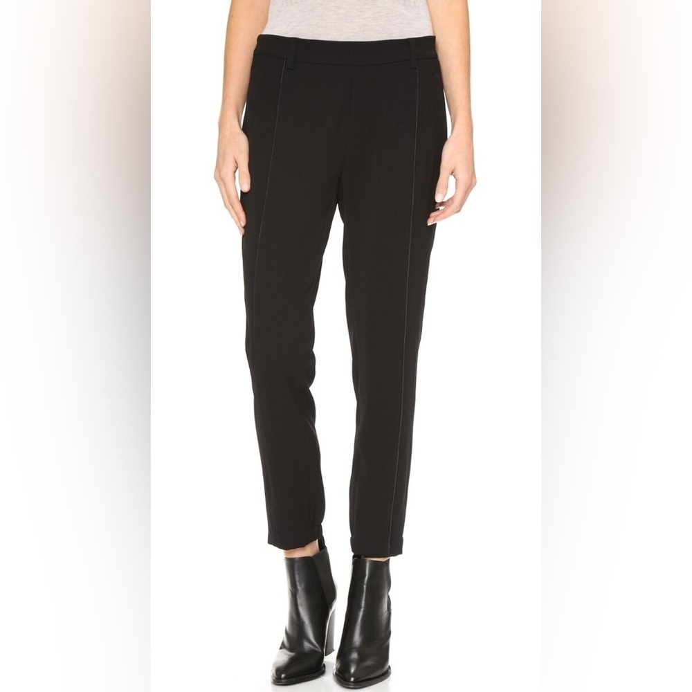 Vince. Black Relaxed Satin Pipe Trousers size XS
